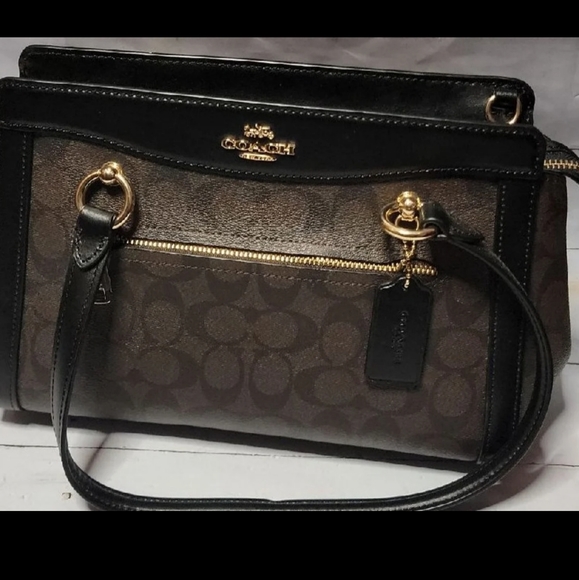 Coach Handbags - Authentic Coach Kailey Carryall In Signature Canvas Brown/Black/Gold